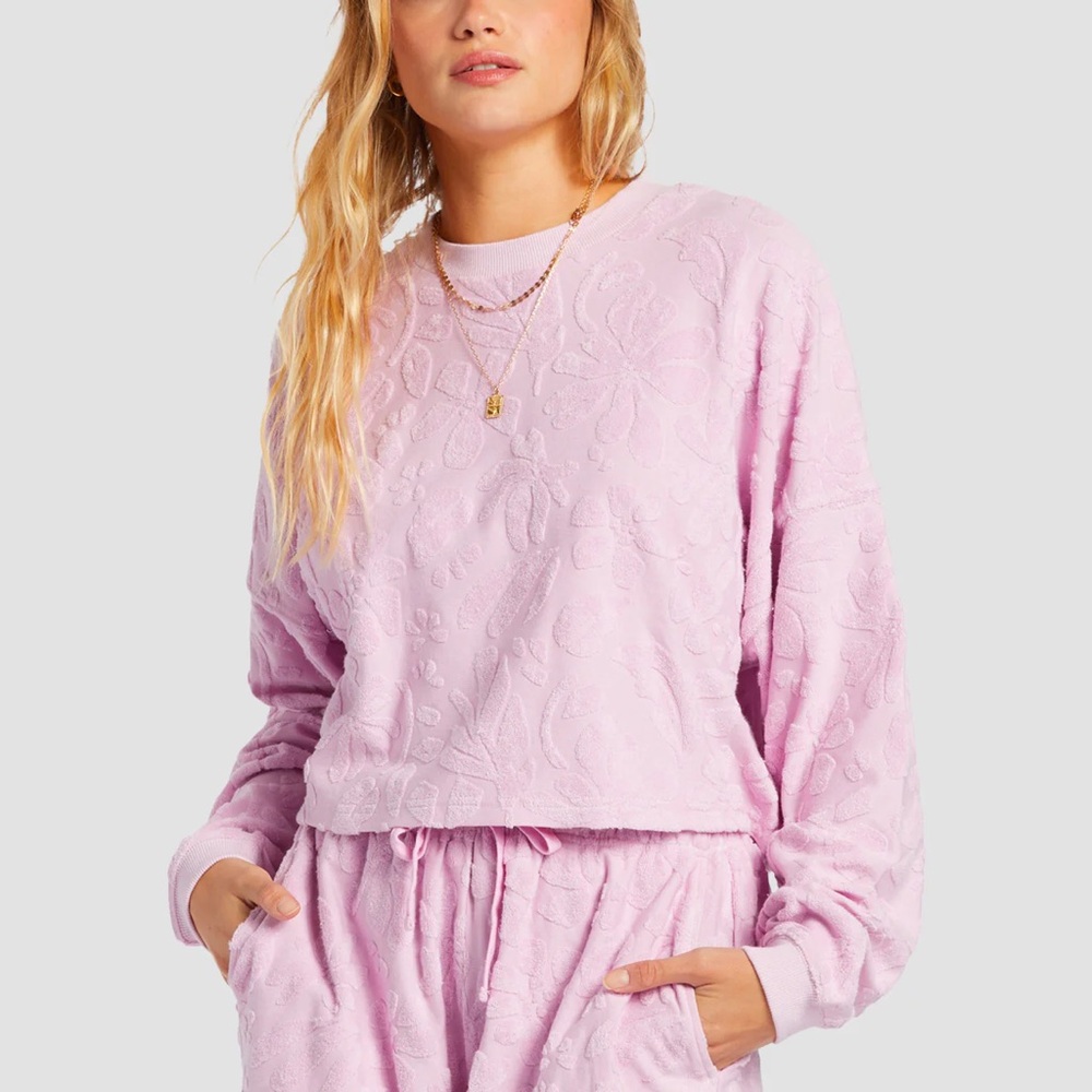 NWT New Women's Billabong Loosen Up Crew Neck Sweatshirt Small S 8 Sweater Shirt - Picture 2 of 4